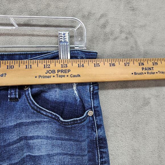 Kancan Denim Jeans Womens 9/28 Blue Stretchy Cotton Distressed Zip Fly Casual - Picture 7 of 12